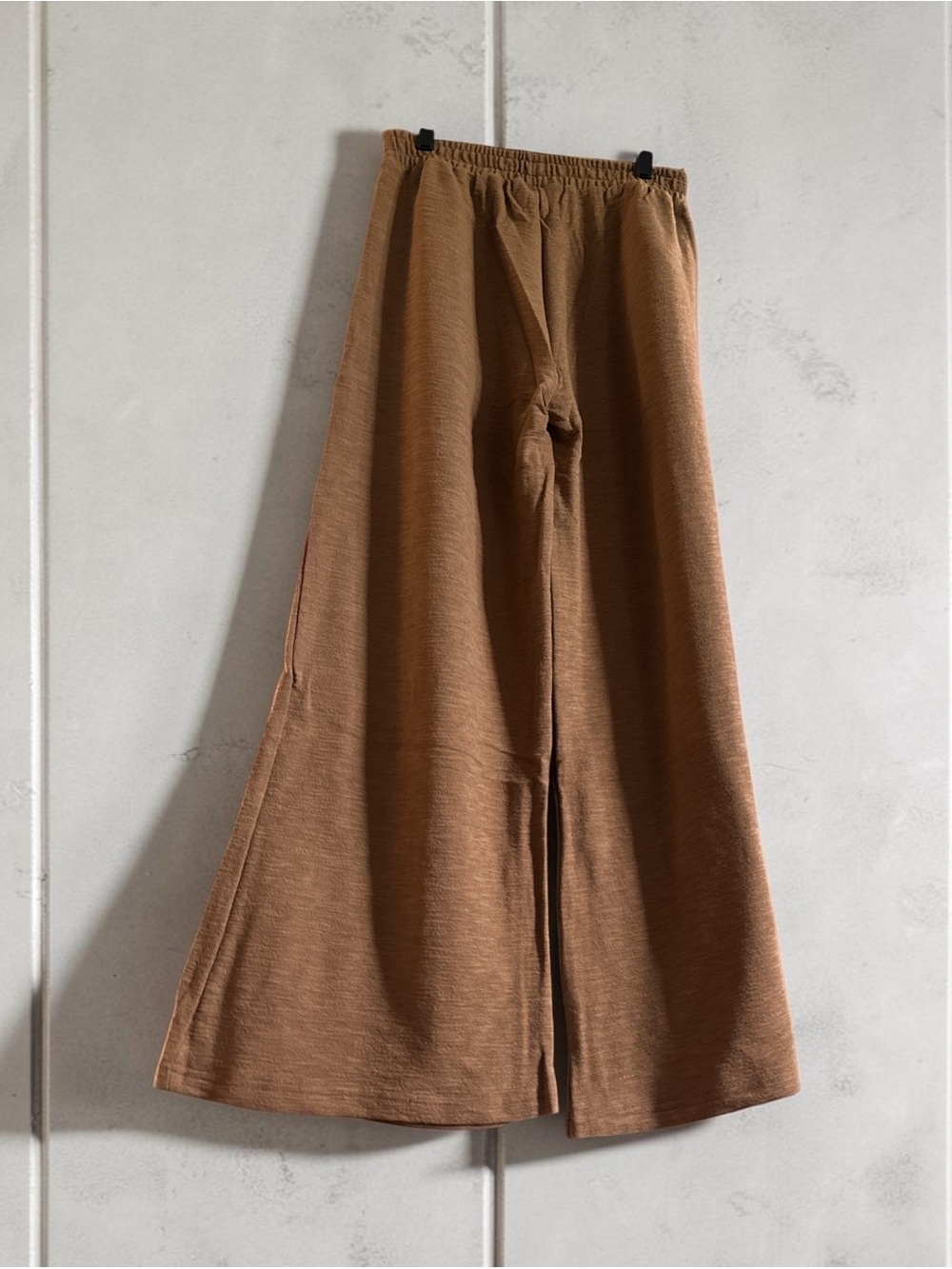NIB Zenana SZ M WideLeg burnt brown Casual Elastic Waist pant inseam 31”